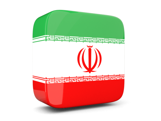 Glossy square icon 3d. Download flag icon of Iran at PNG format