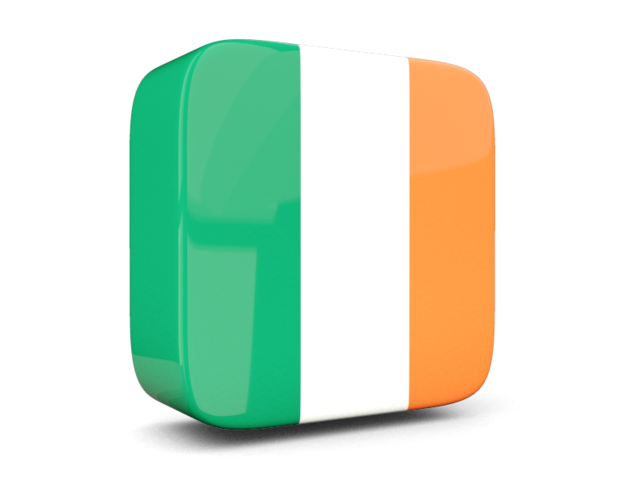 Glossy square icon 3d. Download flag icon of Ireland at PNG format