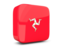 Isle of Man. Glossy square icon 3d. Download icon.