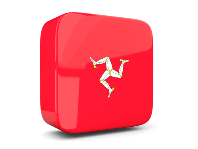 Glossy square icon 3d. Download flag icon of Isle of Man at PNG format