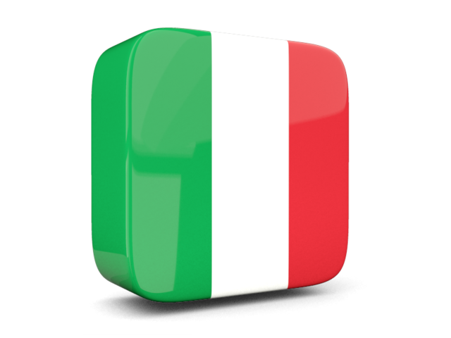 Глянцевая квадратная иконка 3d. Скачать флаг. Италия
