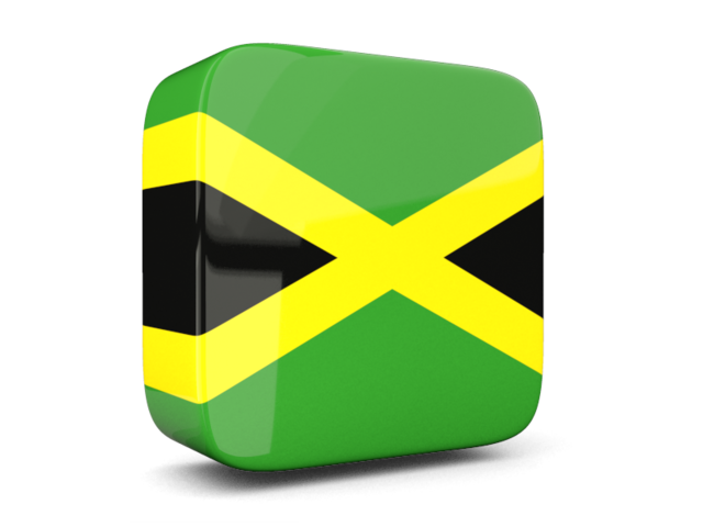 Glossy square icon 3d. Download flag icon of Jamaica at PNG format