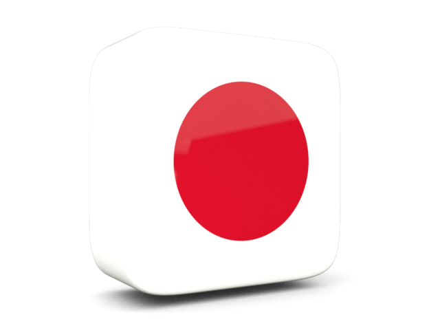Глянцевая квадратная иконка 3d. Скачать флаг. Япония