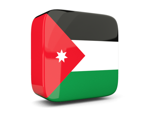 Glossy square icon 3d. Download flag icon of Jordan at PNG format