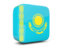 Kazakhstan. Glossy square icon 3d. Download icon.