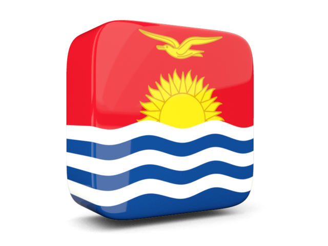 Глянцевая квадратная иконка 3d. Скачать флаг. Кирибати