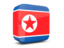 North Korea. Glossy square icon 3d. Download icon.