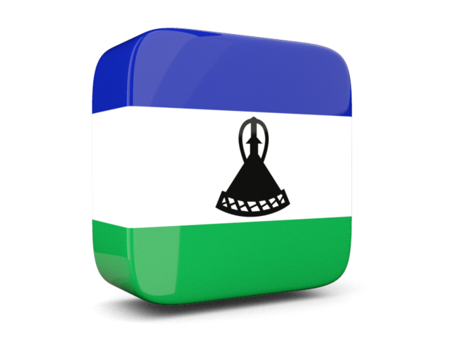 Glossy square icon 3d. Download flag icon of Lesotho at PNG format