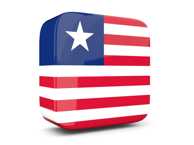 Глянцевая квадратная иконка 3d. Скачать флаг. Либерия
