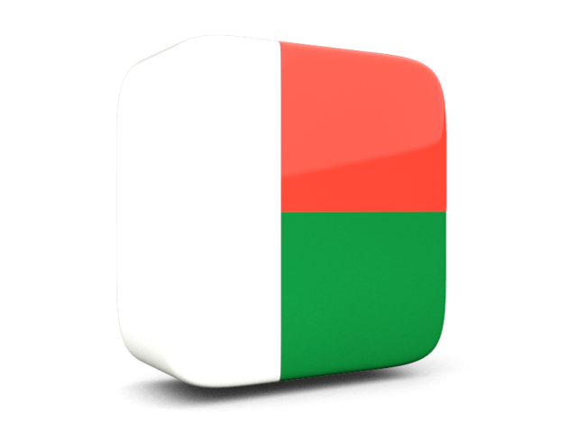 Glossy square icon 3d. Download flag icon of Madagascar at PNG format