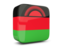 Malawi. Glossy square icon 3d. Download icon.