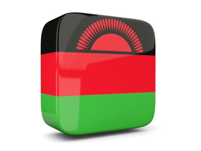 Glossy square icon 3d. Download flag icon of Malawi at PNG format