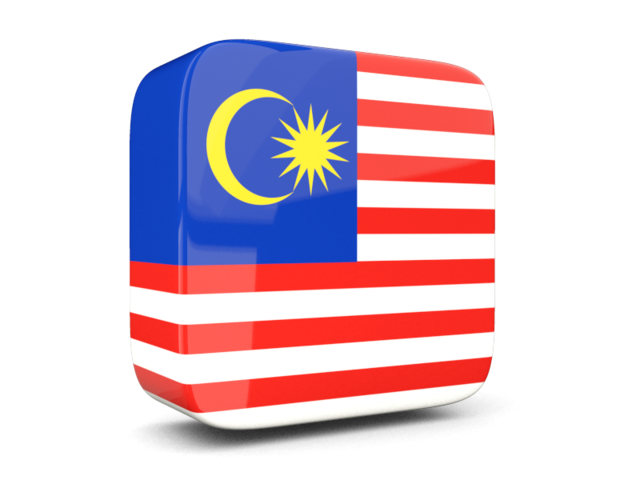 Glossy square icon 3d. Download flag icon of Malaysia at PNG format