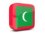 Мальдивы. Глянцевая квадратная иконка 3d. Скачать иллюстрацию.