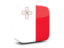 Malta. Glossy square icon 3d. Download icon.