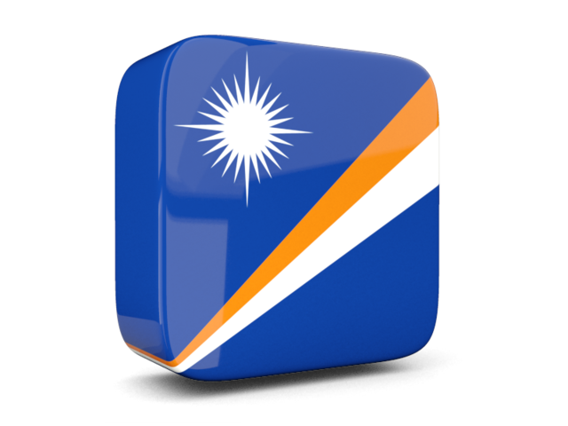 Glossy square icon 3d. Download flag icon of Marshall Islands at PNG format