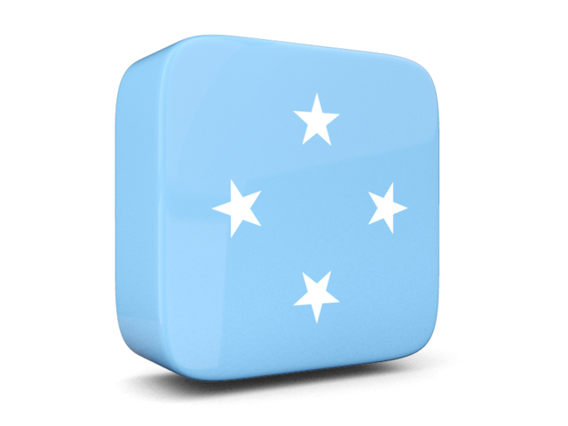 Glossy square icon 3d. Download flag icon of Micronesia at PNG format