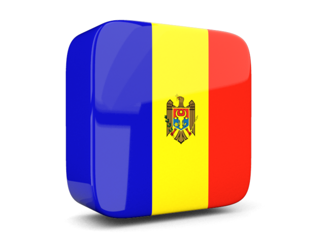 Glossy square icon 3d. Download flag icon of Moldova at PNG format