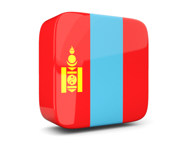 Glossy square icon 3d. Download flag icon of Mongolia at PNG format