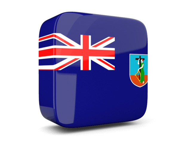 Glossy square icon 3d. Download flag icon of Montserrat at PNG format