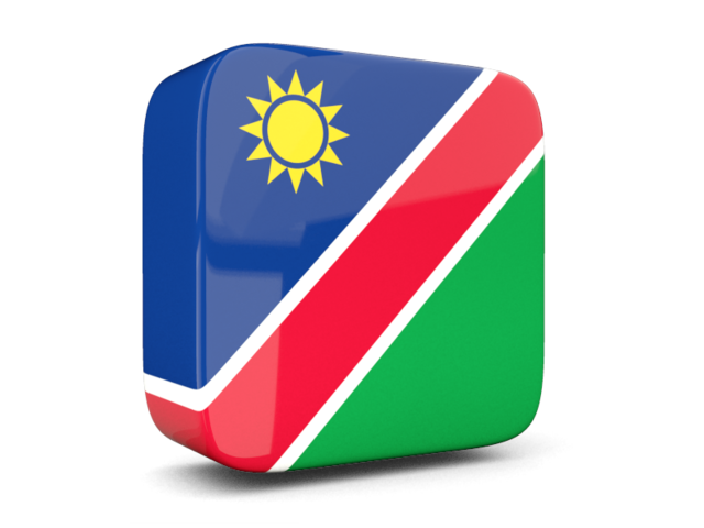 Глянцевая квадратная иконка 3d. Скачать флаг. Намибия