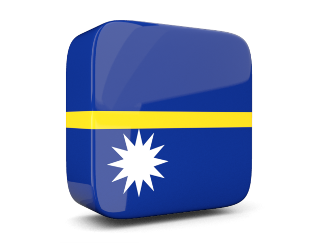 Glossy square icon 3d. Download flag icon of Nauru at PNG format