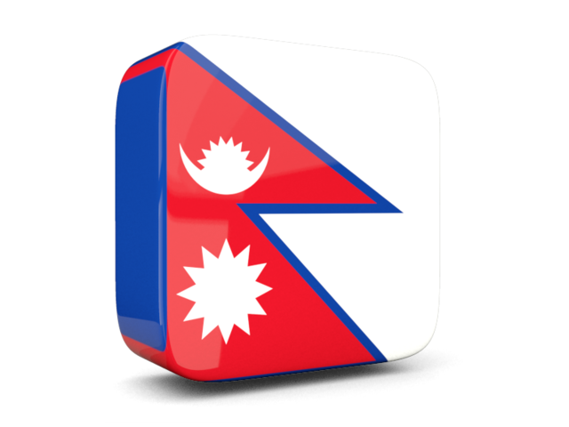 Глянцевая квадратная иконка 3d. Скачать флаг. Непал