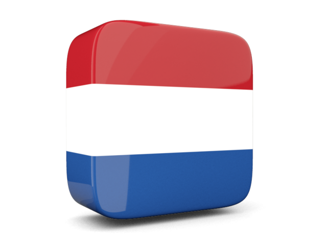 Glossy square icon 3d. Download flag icon of Netherlands at PNG format