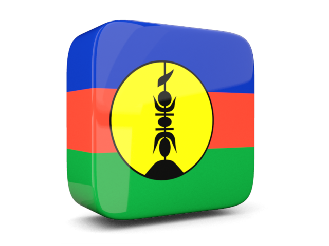 Glossy square icon 3d. Download flag icon of New Caledonia at PNG format