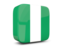 Нигерия. Глянцевая квадратная иконка 3d. Скачать иллюстрацию.