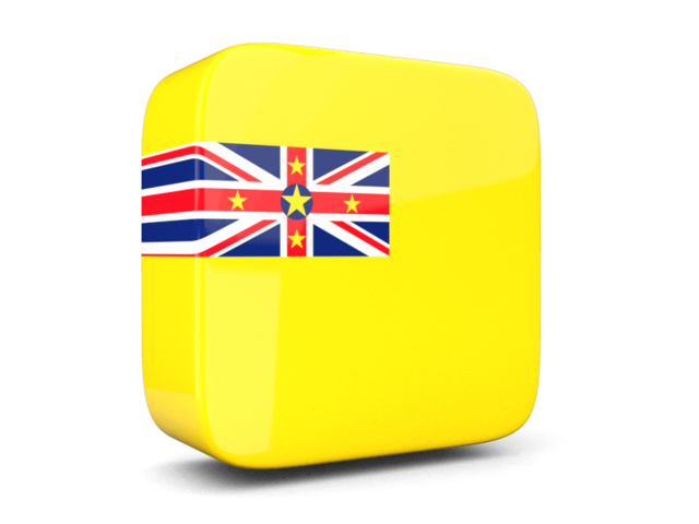 Glossy square icon 3d. Download flag icon of Niue at PNG format
