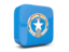 Northern Mariana Islands. Glossy square icon 3d. Download icon.