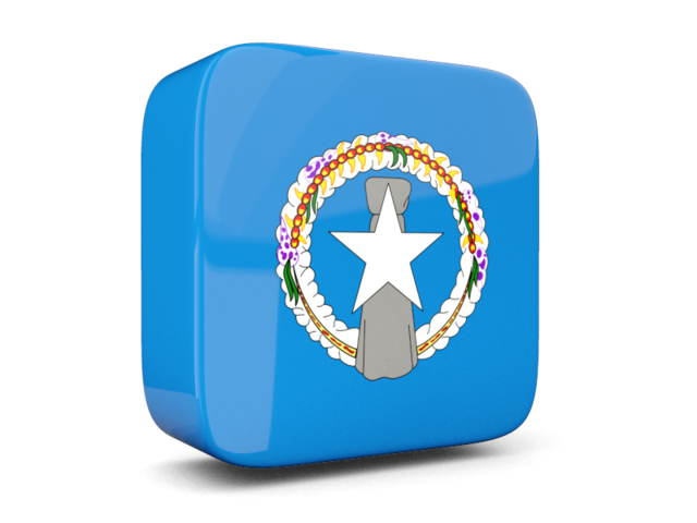 Glossy square icon 3d. Download flag icon of Northern Mariana Islands at PNG format