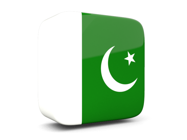 Glossy square icon 3d. Download flag icon of Pakistan at PNG format