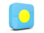 Palau. Glossy square icon 3d. Download icon.