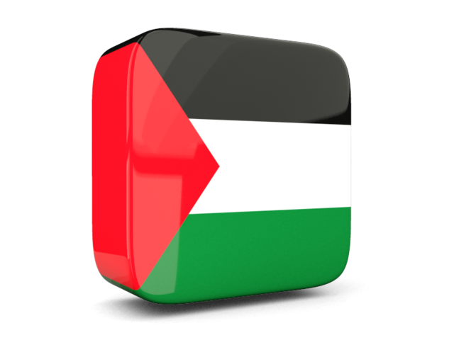 Glossy square icon 3d. Download flag icon of Palestinian territories at PNG format