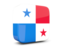 Panama. Glossy square icon 3d. Download icon.