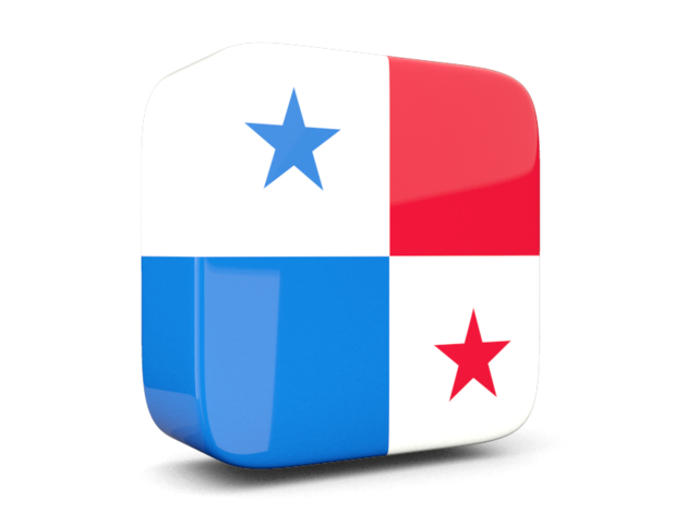 Glossy square icon 3d. Download flag icon of Panama at PNG format