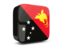 Papua New Guinea. Glossy square icon 3d. Download icon.