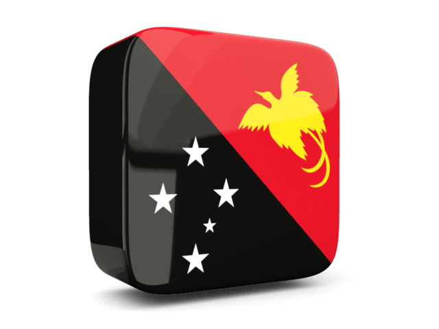 Глянцевая квадратная иконка 3d. Скачать флаг. Папуа — Новая Гвинея