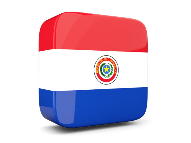 Glossy square icon 3d. Download flag icon of Paraguay at PNG format