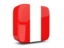 Peru. Glossy square icon 3d. Download icon.