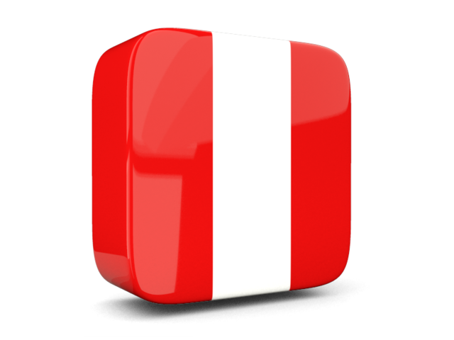 Glossy square icon 3d. Download flag icon of Peru at PNG format