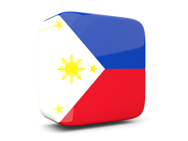 Glossy square icon 3d. Download flag icon of Philippines at PNG format