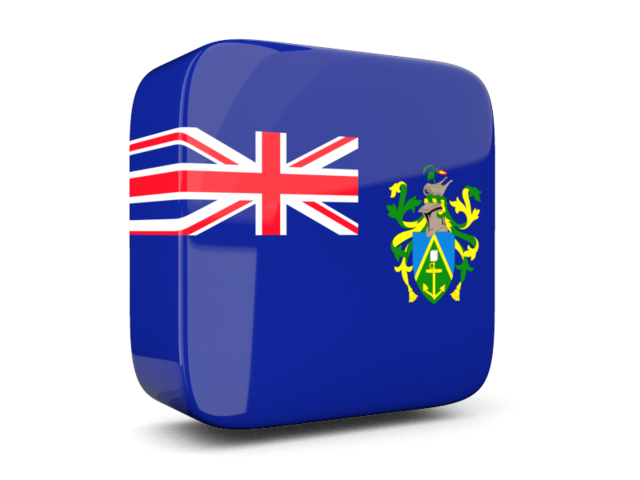 Glossy square icon 3d. Download flag icon of Pitcairn Islands at PNG format