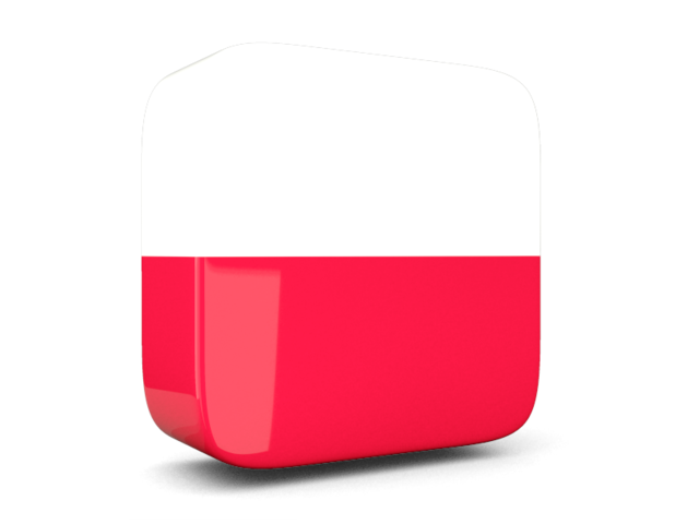 Glossy square icon 3d. Download flag icon of Poland at PNG format