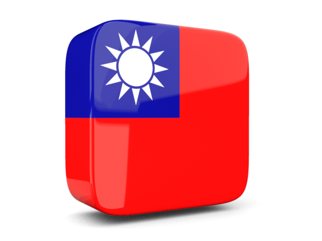 Glossy square icon 3d. Download flag icon of Taiwan at PNG format