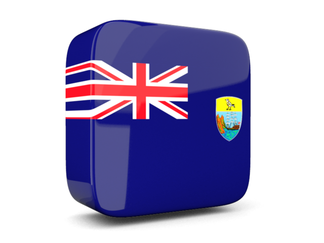 Glossy square icon 3d. Download flag icon of Saint Helena at PNG format