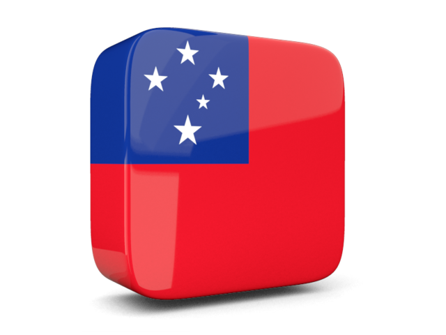 Glossy square icon 3d. Download flag icon of Samoa at PNG format