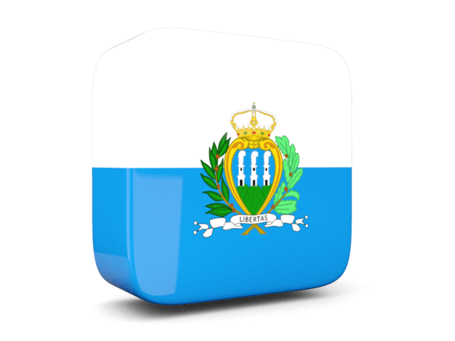 Glossy square icon 3d. Download flag icon of San Marino at PNG format